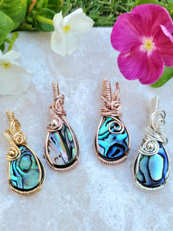 Abalone Wire Wrapped Pendant