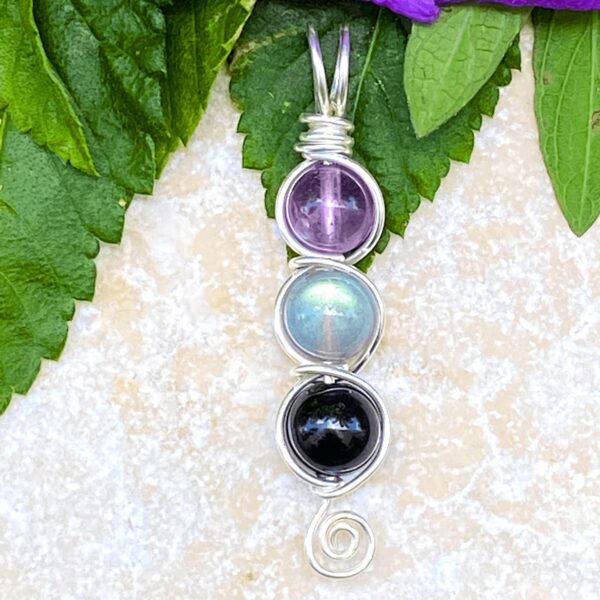 empath protection pendants with Amethyst, Labradorite, & Black Tourmaline